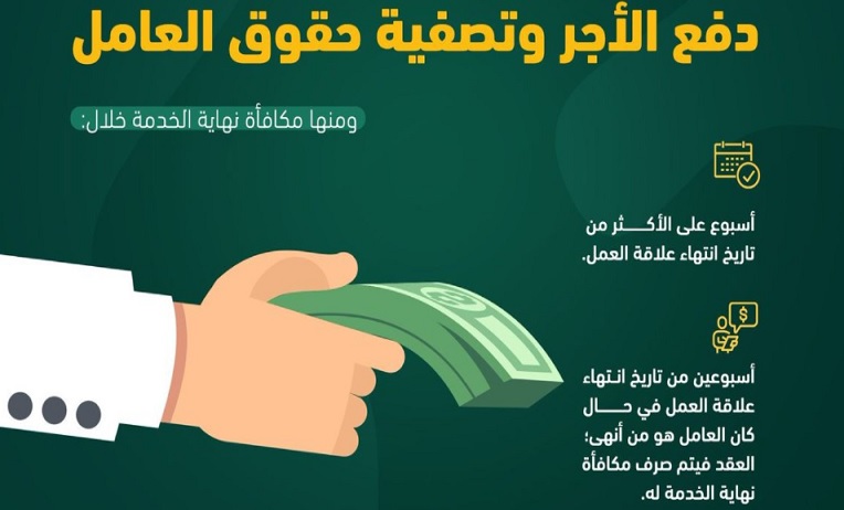 حساب مكافأة نهاية الخدمة وزارة العمل