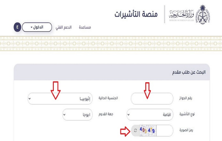 الاستعلام عن تأشيرة